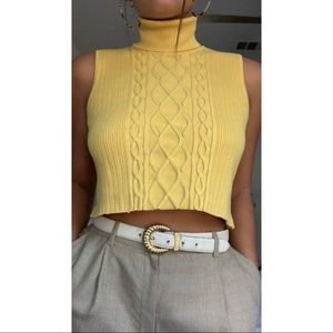 crop turtleneck vest